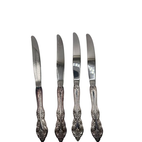 Oneida Silver Silver plate Artistry Pattern Butter Knives Set Of 4 Vintage - Picture 2 of 3
